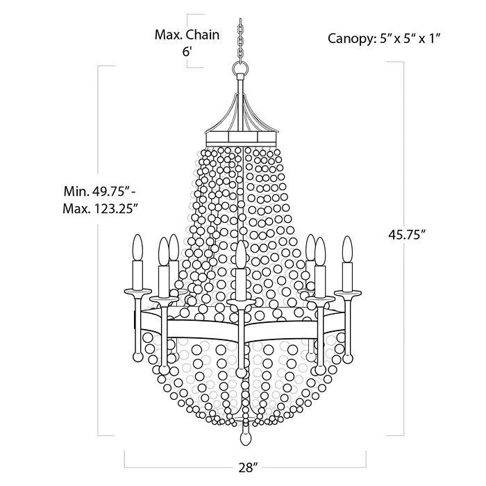 商品Regina Andrew|Design Frosted Crystal Bead 8 Light Chandelier,价格¥14881,第5张图片详细描述