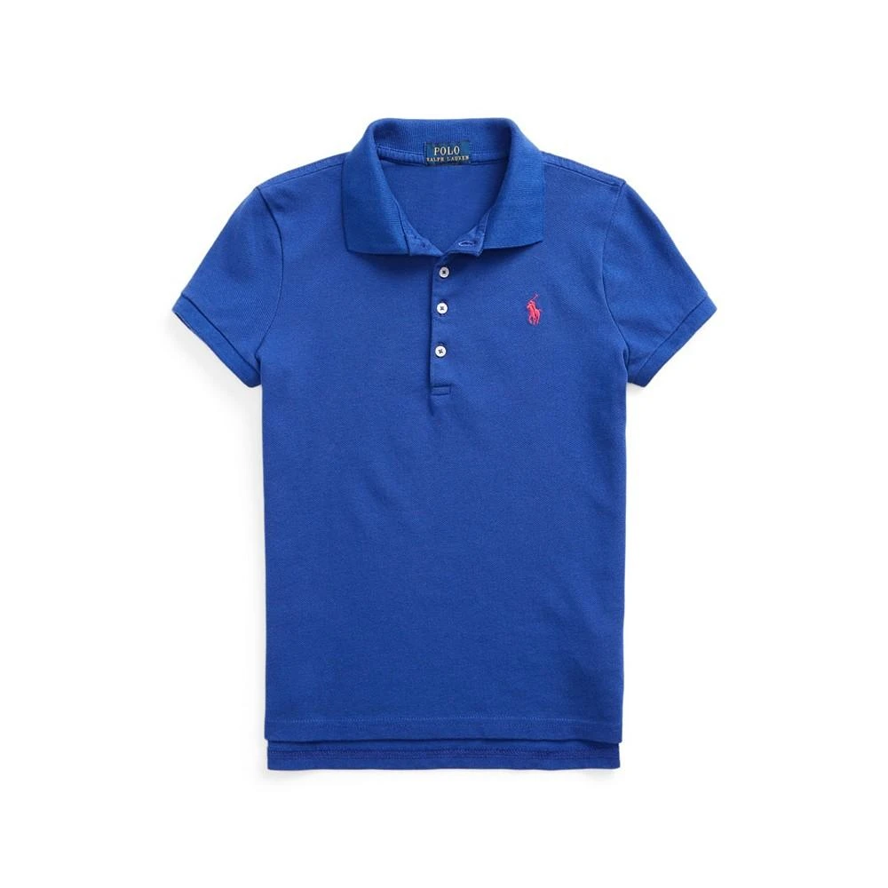 商品Ralph Lauren|Big Girls Stretch Pique Polo Shirt,价格¥93,第1张图片