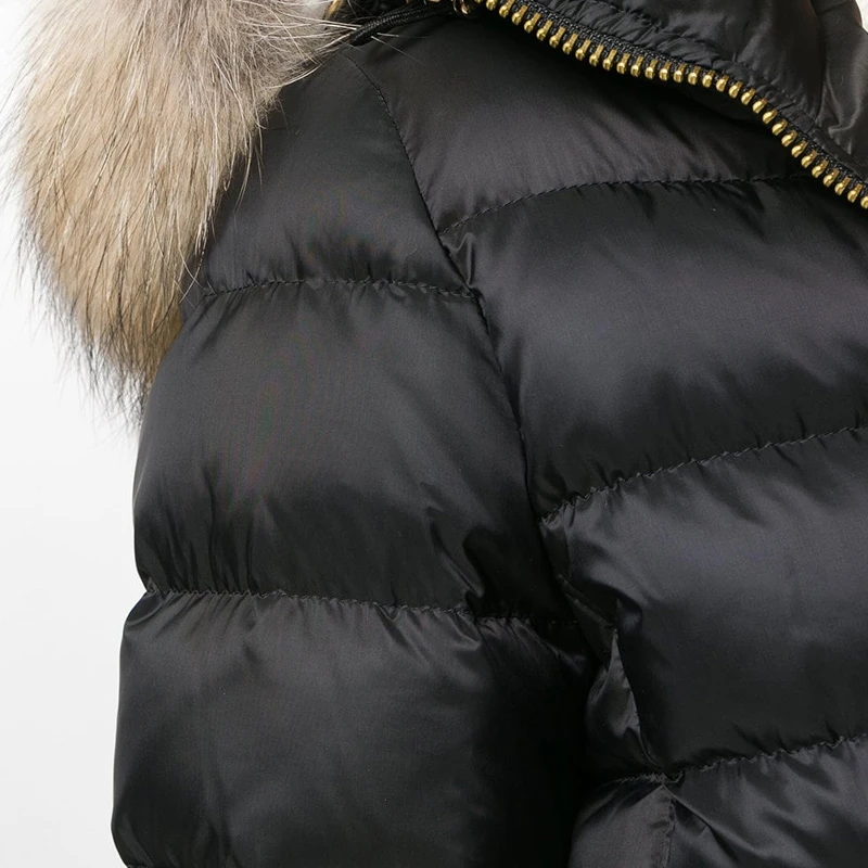 Burberry 博柏利 女士黑色中长款连帽夹克羽绒服 4061057 商品