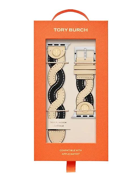 商品Tory Burch|TB Two-Tone Leather Apple® Watch Strap,价格¥863,第5张图片详细描述