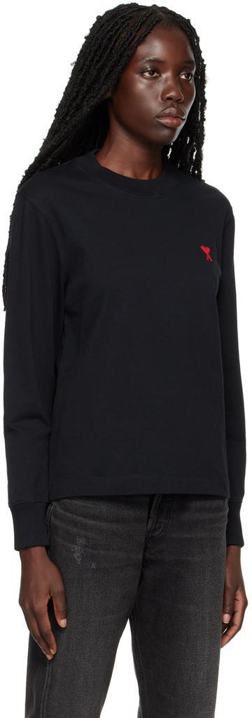 商品AMI|Black Ami de Cœur Long Sleeve T-Shirt,价格¥804,第4张图片详细描述