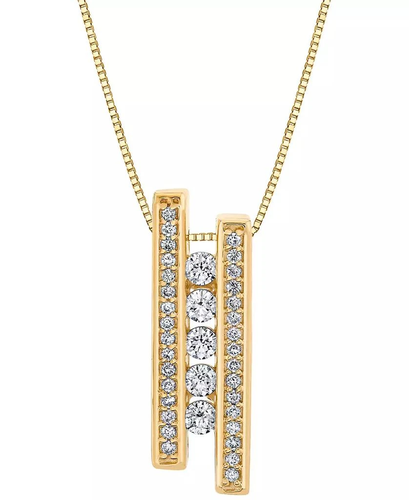 商品Sirena|Diamond Triple Bar 18" Pendant Necklace (1/2 ct. t.w.) in 14k Yellow Gold,价格¥23140,第1张图片