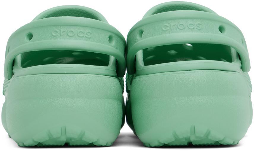 商品Crocs|Green Classic Platform Clogs,价格¥376,第4张图片详细描述