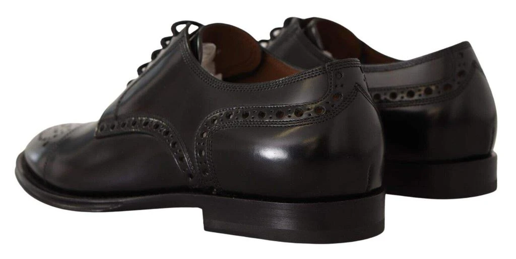 商品Dolce & Gabbana|Dolce & Gabbana Black Leather Wingtip  Formal Derby Shoes,价格¥3649,第4张图片详细描述