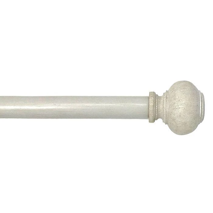 Rhinebeck Adjustable Curtain Rod with Faux Wood Ball Finials, 48"-86" 商品