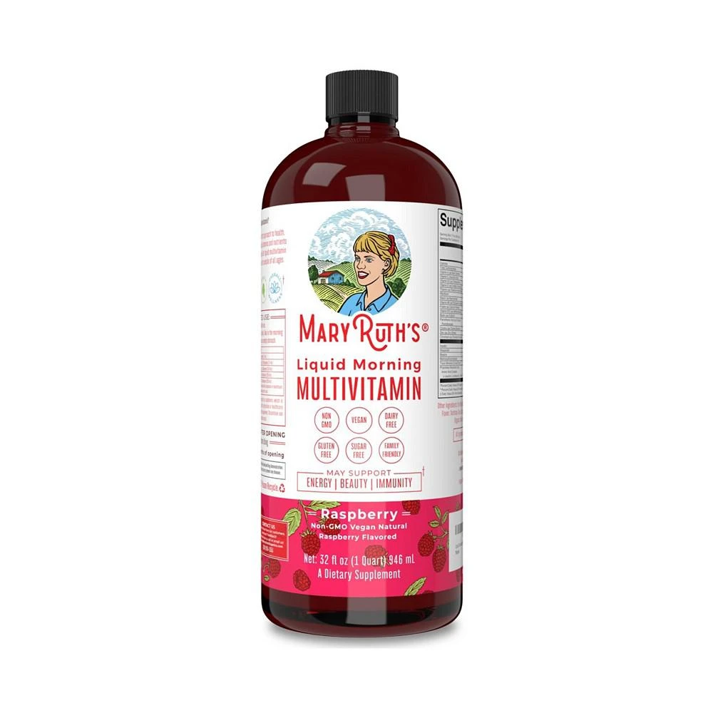 商品MaryRuth Organics|Liquid Morning Multivitamin, Sugar Free, Raspberry, 32 Fl Oz,价格¥335,第1张图片