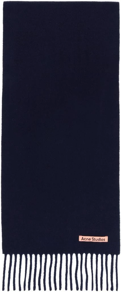 商品Acne Studios|Navy Fringe Wool Scarf,价格¥1268,第1张图片