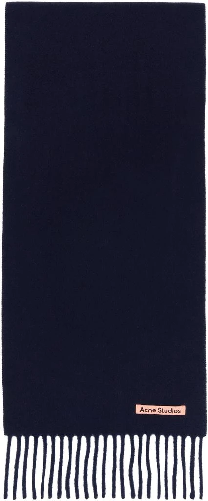 商品Acne Studios|Navy Fringe Wool Scarf,价格¥1338,第1张图片