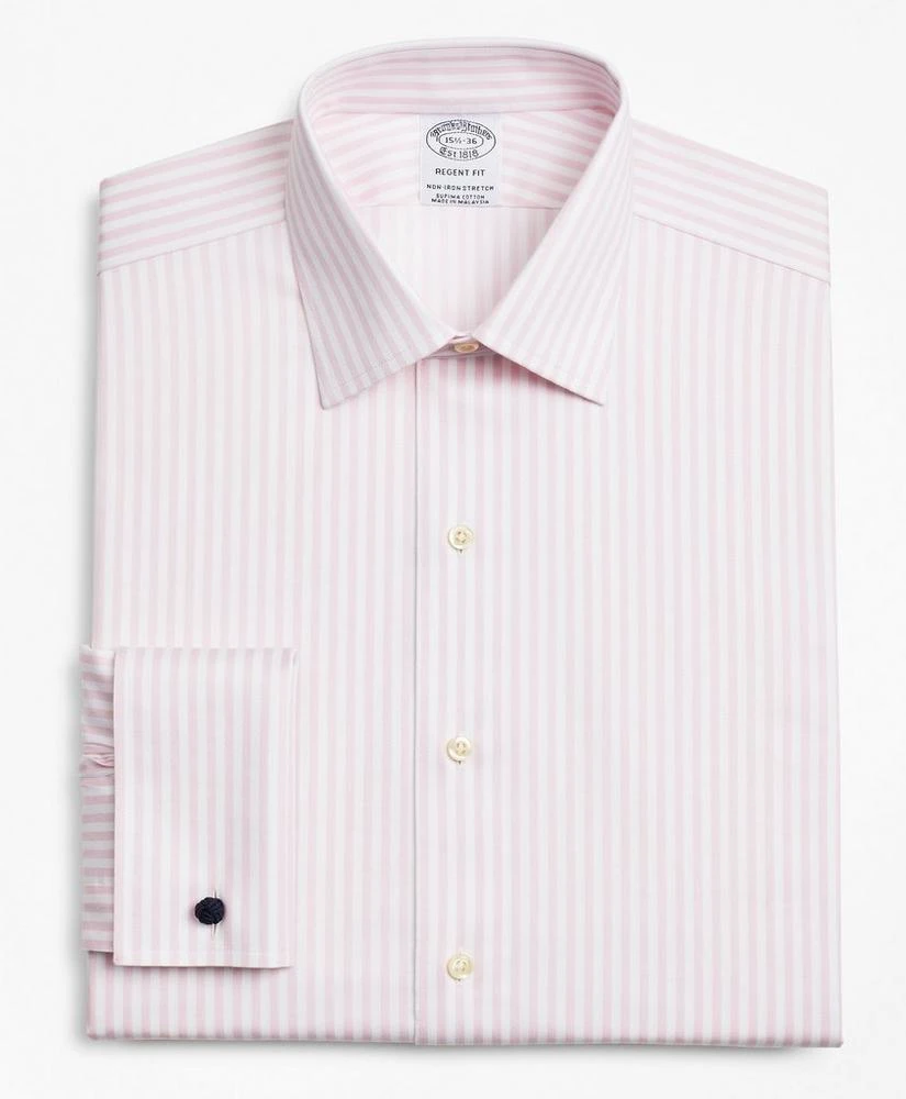 Stretch Regent Regular-Fit Dress Shirt, Non-Iron Twill Ainsley Collar French Cuff Bold Stripe 商品