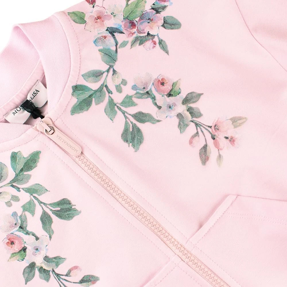 商品MONNALISA|Pink Floral Zip Up,价格¥323,第2张图片详细描述