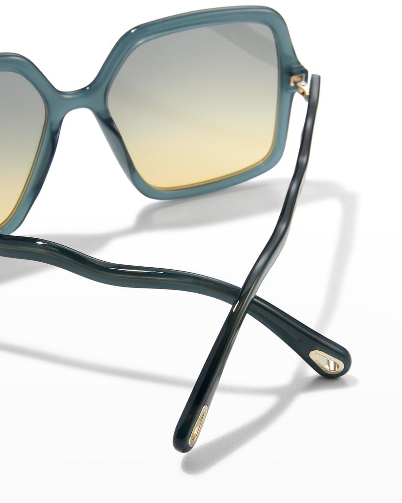 Wavy Rectangle Acetate Sunglasses商品第5张图片规格展示