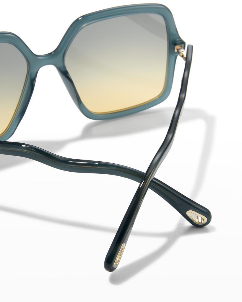 商品Chloé|Wavy Rectangle Acetate Sunglasses,价格¥2239,第7张图片详细描述