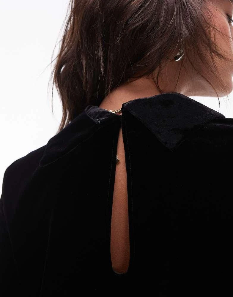 商品& Other Stories|& Other Stories velvet top with collar in black,价格¥792,第3张图片详细描述