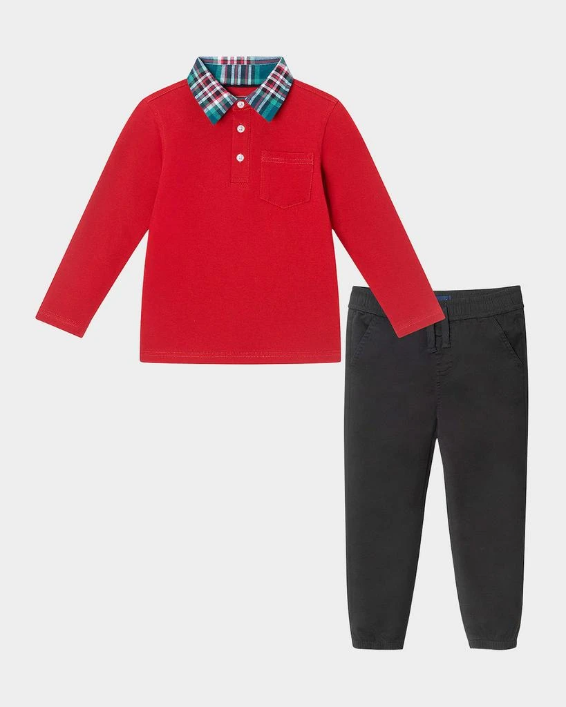 商品Andy & Evan|Boy's Holiday Polo Shirt & Pants Set, Size 2T-8,价格¥433,第1张图片