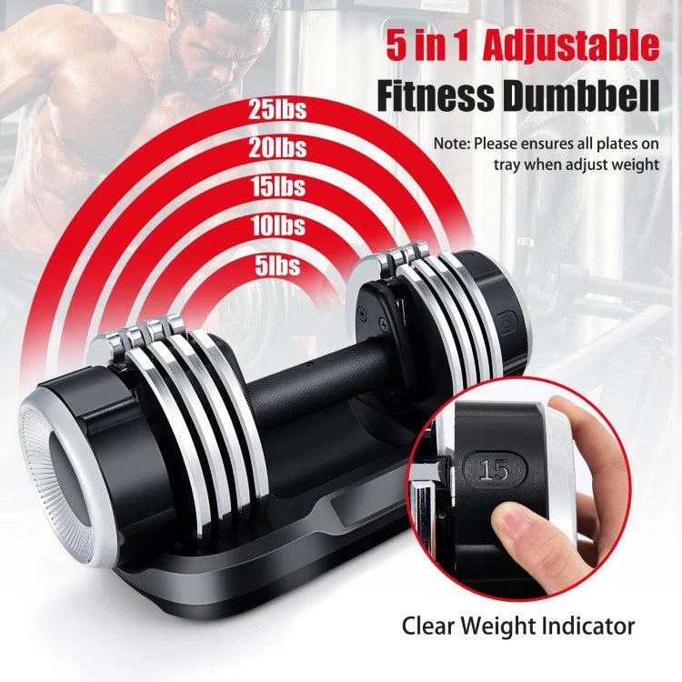 商品Hivvago|5-in-1 Weight Adjustable Dumbbell with Anti-Slip Fast Adjust Turning Handle,价格¥1277,第5张图片详细描述