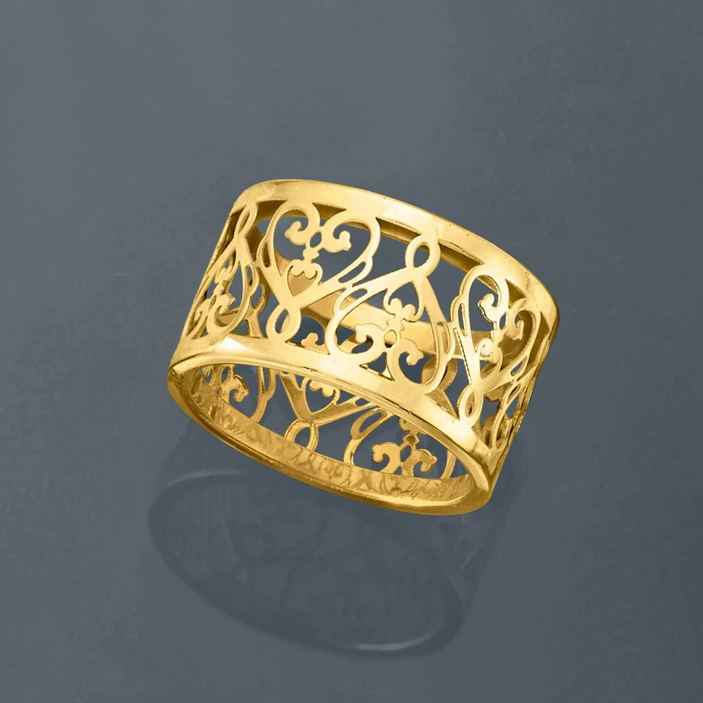 商品Ross-Simons|Italian 14kt Yellow Gold Filigree Heart Ring,价格¥3075,第5张图片详细描述