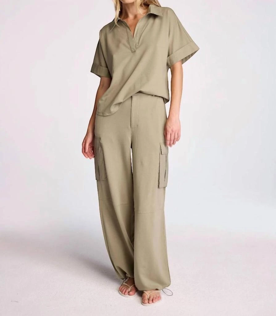 商品sundays|Ivy Popover Top In Vintage Moss Green,价格¥713,第3张图片详细描述