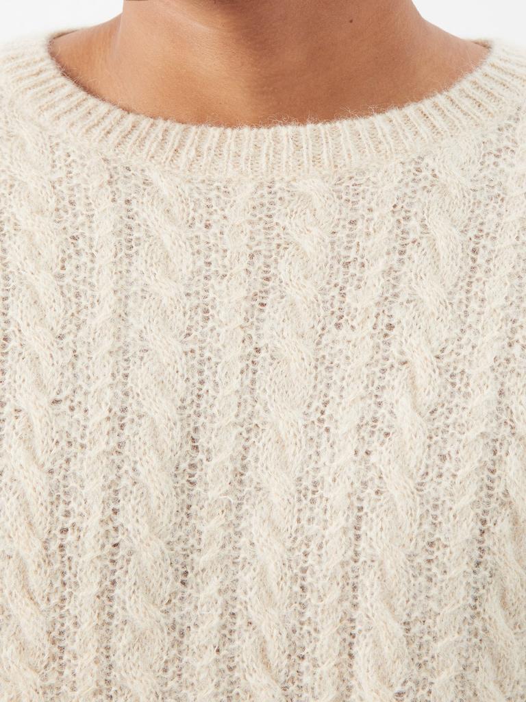 Popover cable-knit alpaca-blend sweater商品第3张图片规格展示