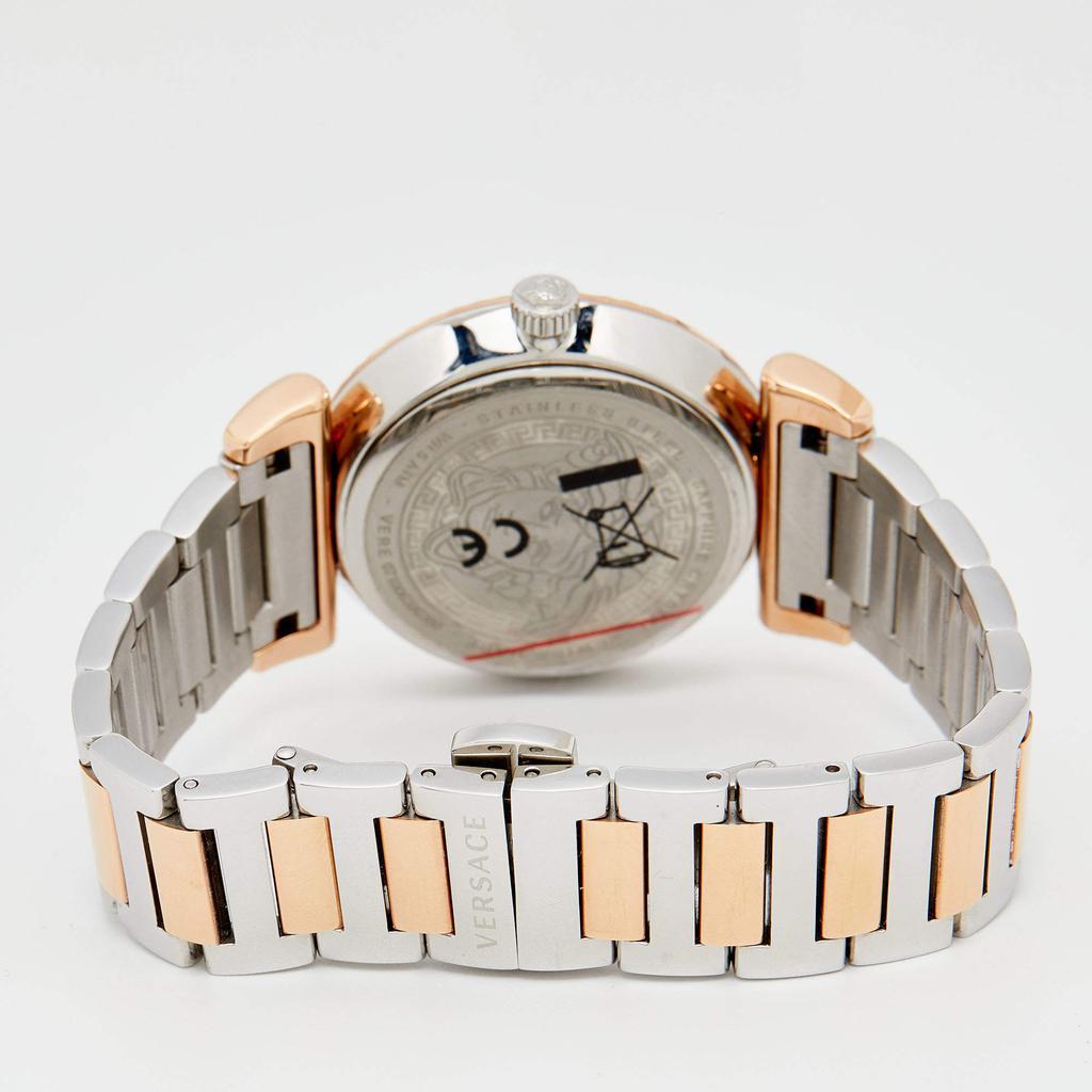商品[二手商品] Versace|Versace Silver Two Tone Stainless Steel V-Motif VERE00718 Women's Wristwatch 35 mm,价格¥5207,第7张图片详细描述