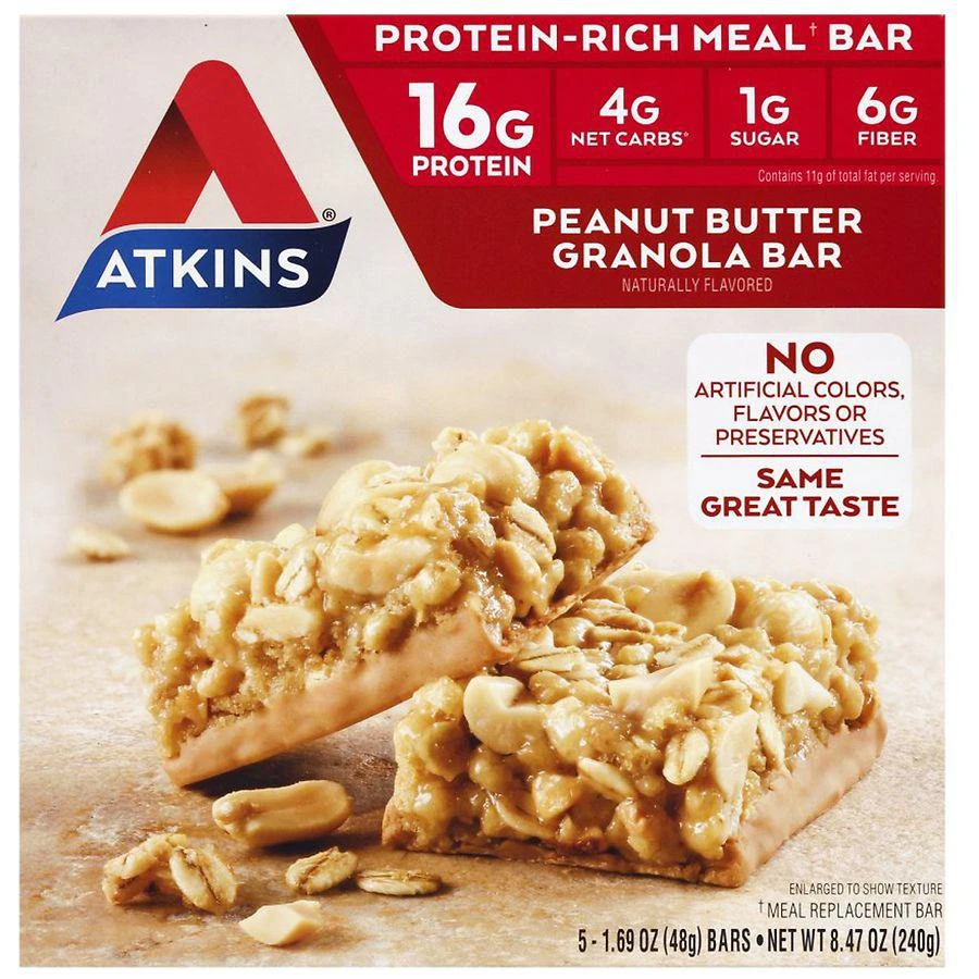 商品Atkins|Peanut Butter Granola Bars Low Carb Peanut Butter Granola,价格¥94,第1张图片