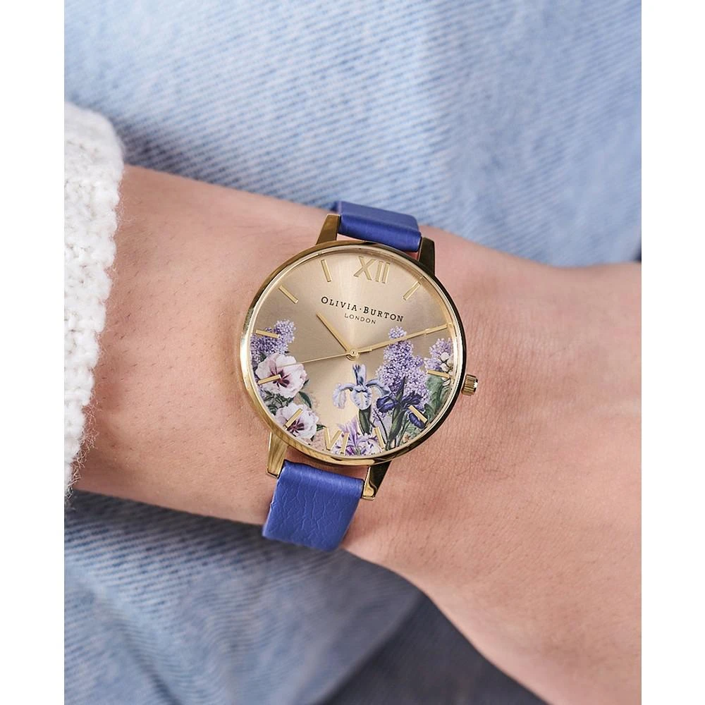 商品Olivia Burton|Women's Secret Garden Navy Vegan Leather Strap Watch,价格¥1048,第3张图片详细描述