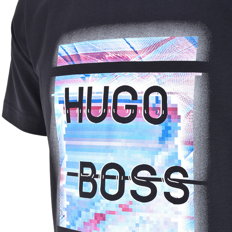 Hugo Boss 雨果博斯 男士棉质混纺LOGO图案圆领休闲短袖T恤 TEE8-50383423-410商品第3张图片规格展示