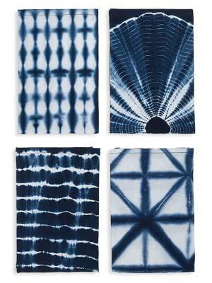 商品Matr Boomie|4-Piece Shibori Tie Dye Cloth Dinner Napkin Set,价格¥365,第1张图片