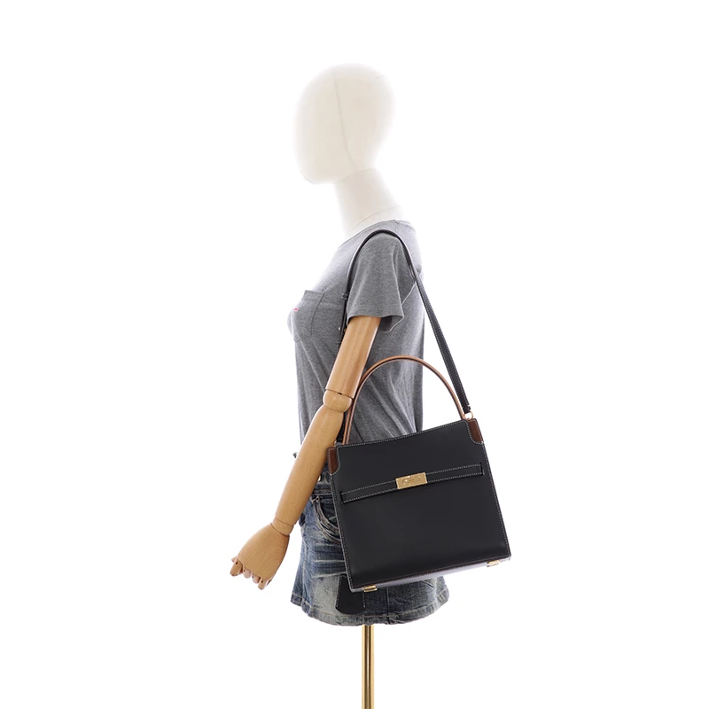 TORY BURCH Lee Radziwill Double哑光高级精致 牛皮 单肩斜挎手提包 小号 女款 黑色 商品