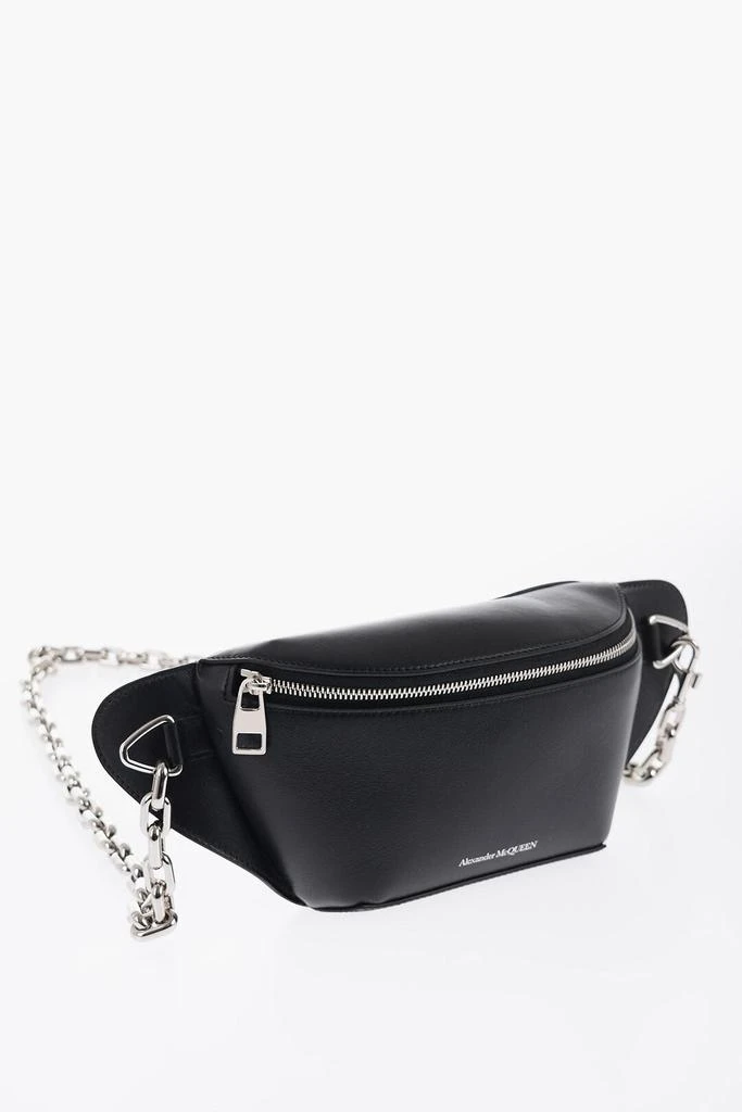 商品Alexander McQueen|Alexander McQueen Leather Bum Bag with Chain Shoulder Strap,价格¥4673,第1张图片