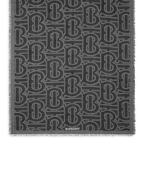 商品Burberry|Monogram Silk-Wool Jacquard Scarf,价格¥4123,第3张图片详细描述