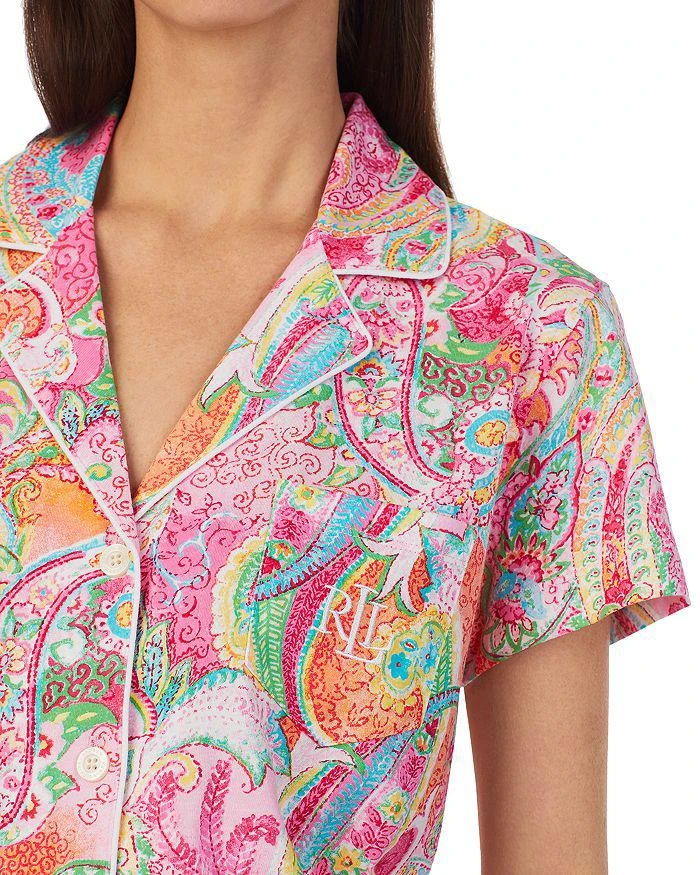 商品Ralph Lauren|Short Sleeve Cropped Pajama Set,价格¥425,第2张图片详细描述