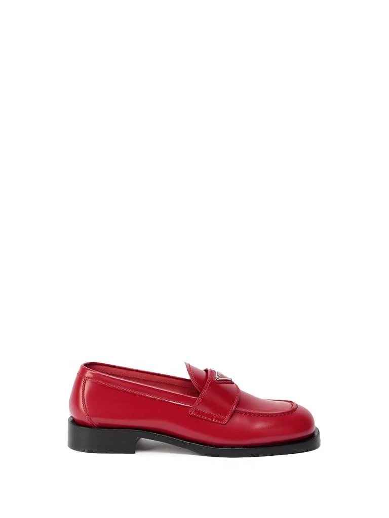 商品Prada|Prada Unlined Brushed Leather Loafers,价格¥5925,第1张图片