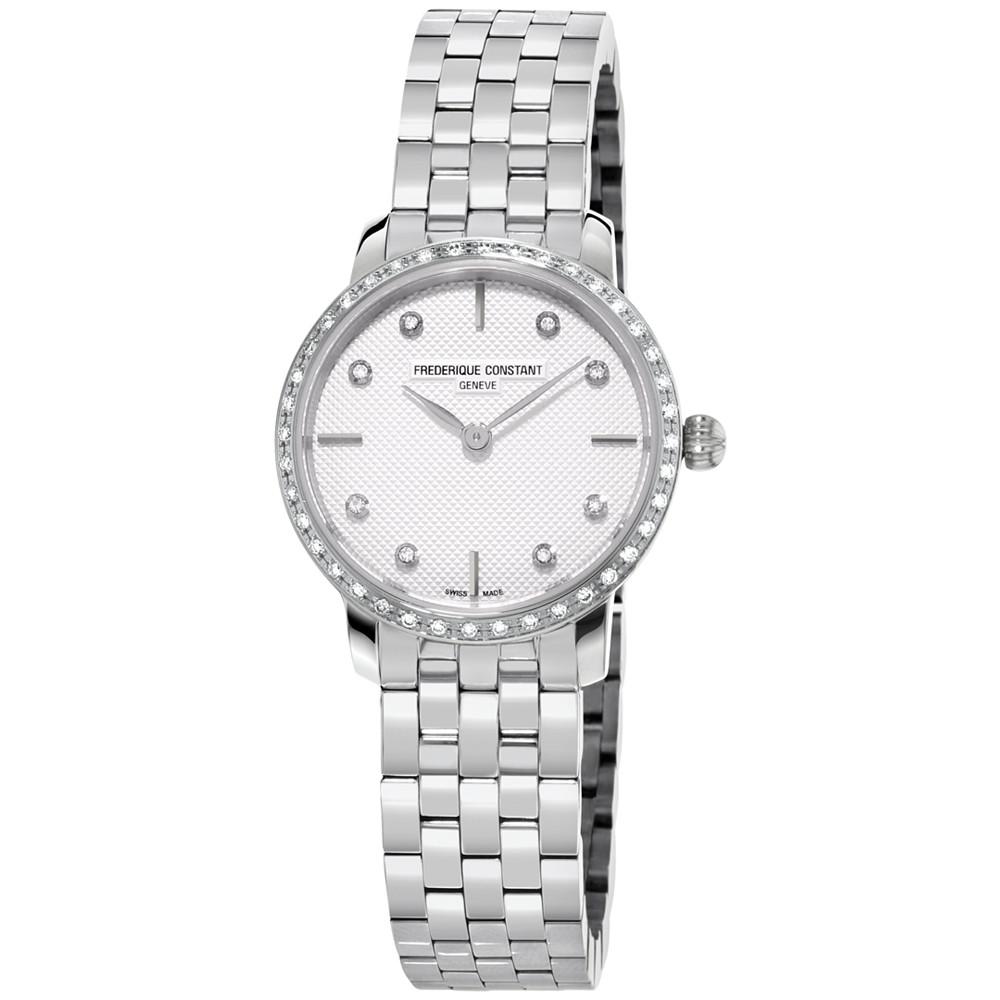 Women's Swiss Mini Slimline Diamond (1/3 ct. t.w.) Stainless Steel Bracelet Watch 25mm商品第1张图片规格展示