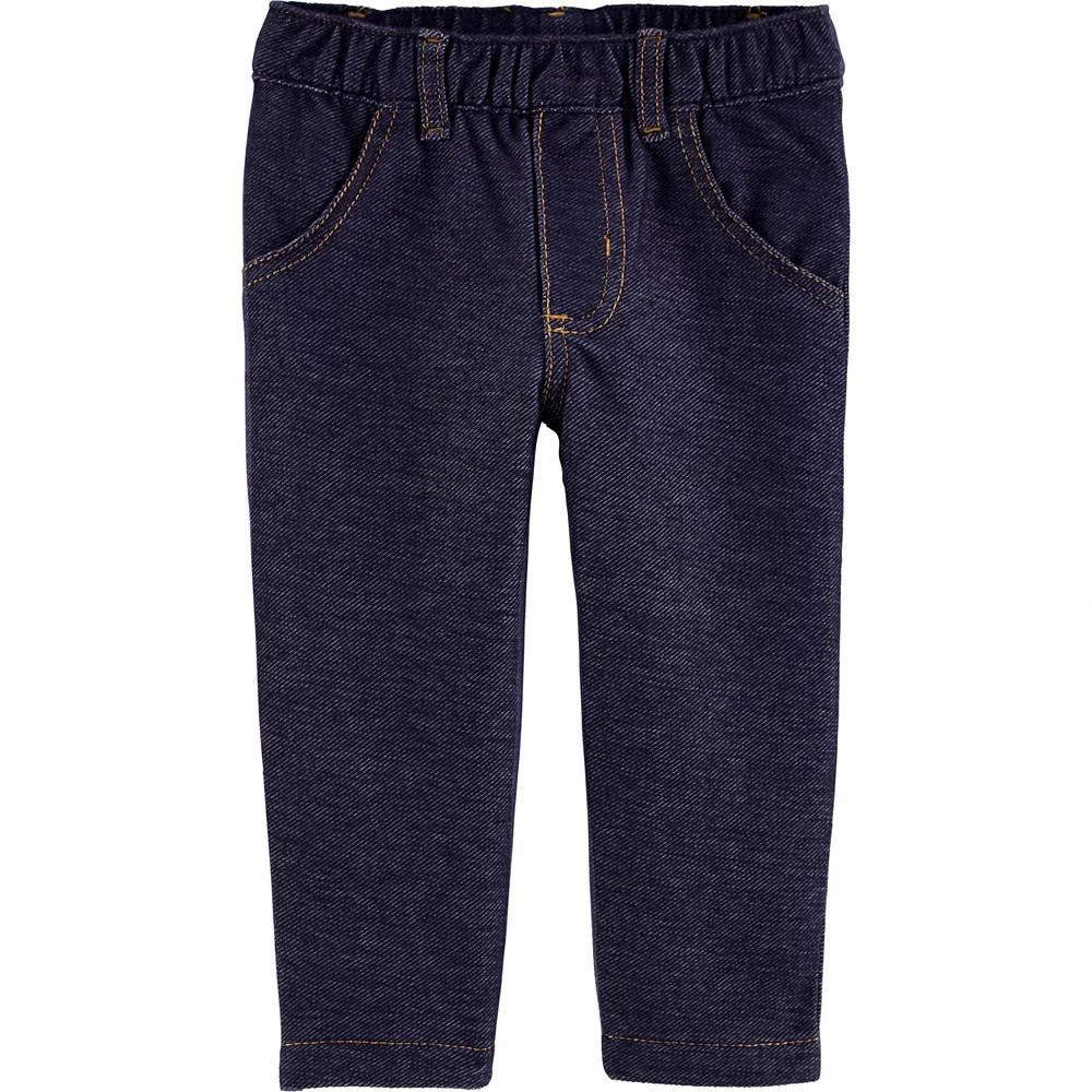 商品Carter's|Baby Girls Pull-On Yarn-Dyed Denim Pants,价格¥43,第1张图片