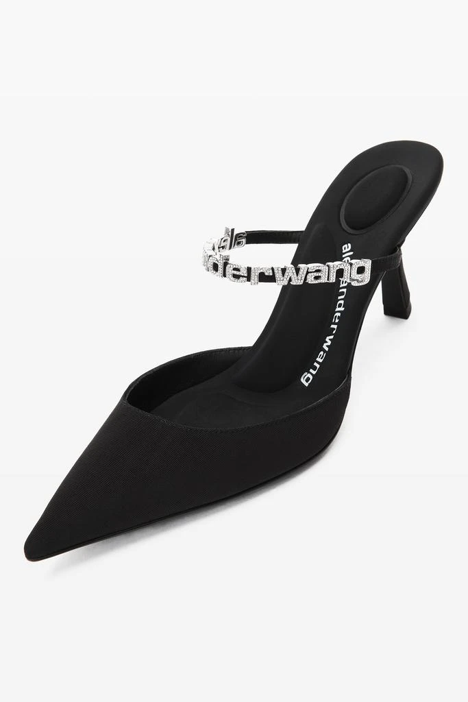 商品Alexander Wang|DELPHINE 65 LOGO STRAP MULE IN VISCOSE,价格¥3124,第4张图片详细描述