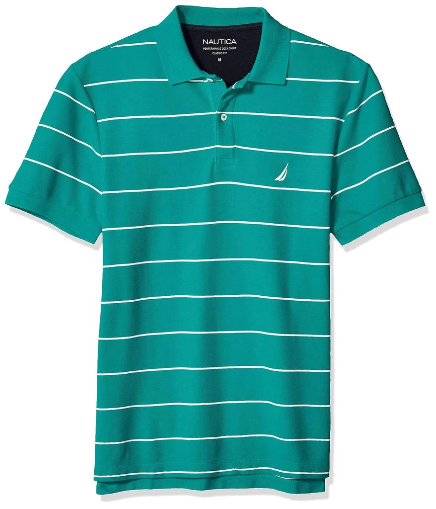 商品Nautica|Men's Classic Short Sleeve Striped Polo T-Shirt,价格¥225,第1张图片