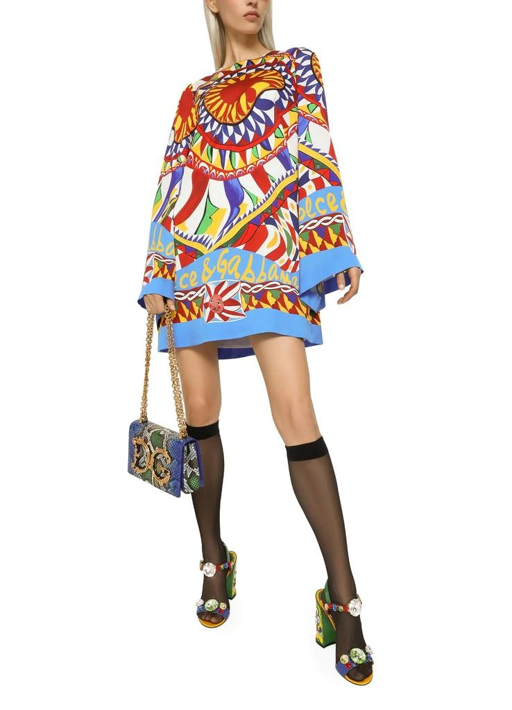 商品Dolce & Gabbana|短款查米尤斯绉缎连衣裙,价格¥17864,第4张图片详细描述