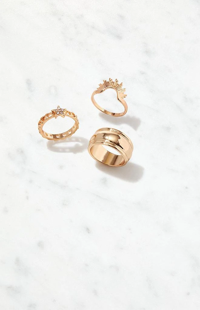 商品LA Hearts|3 Pack Starburst Rings,价格¥64,第2张图片详细描述