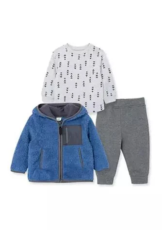 商品Little Me|Me Baby Boys Sherpa Jacket Set,价格¥223,第1张图片