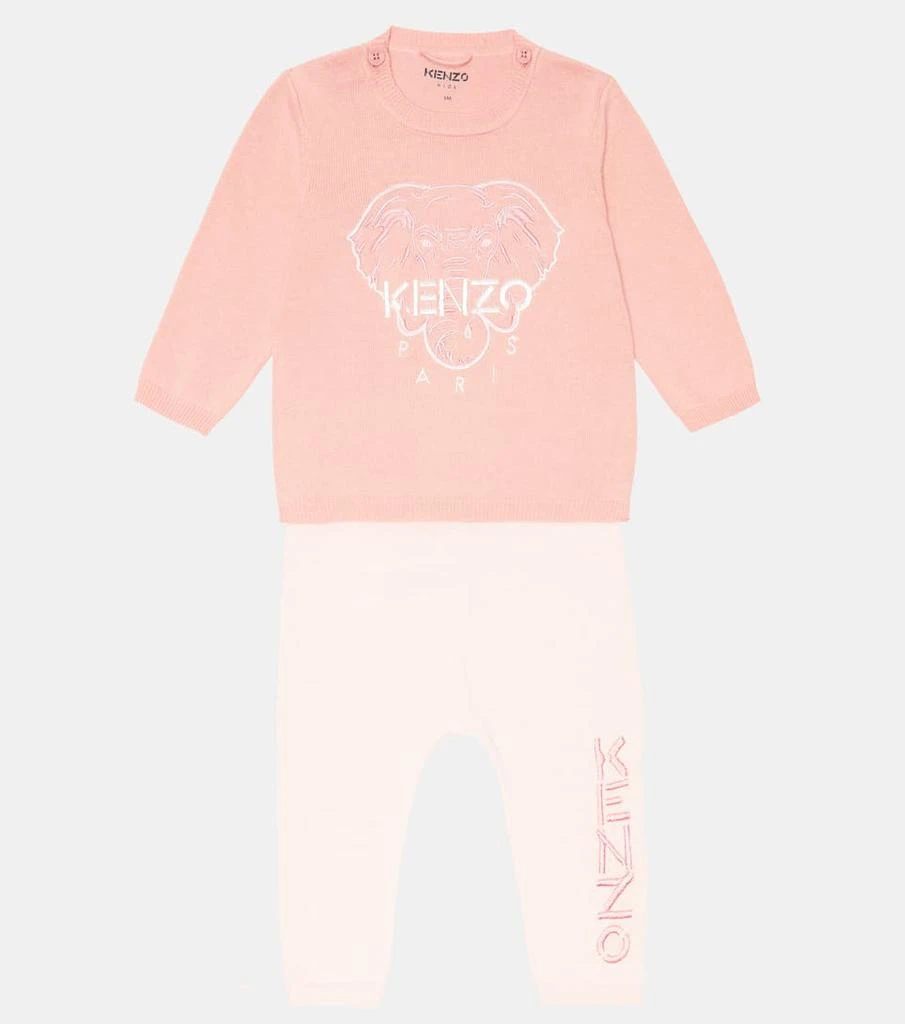 商品Kenzo|Baby logo cotton sweater and pants set,价格¥667,第2张图片详细描述