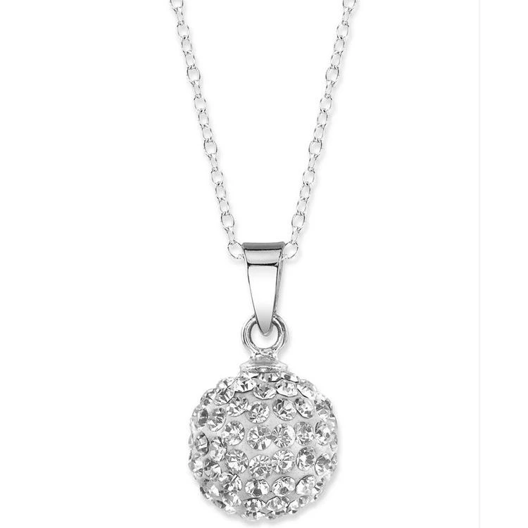 商品Unwritten|Sterling Silver Necklace, Crystal Pave Ball Pendant,价格¥103,第1张图片