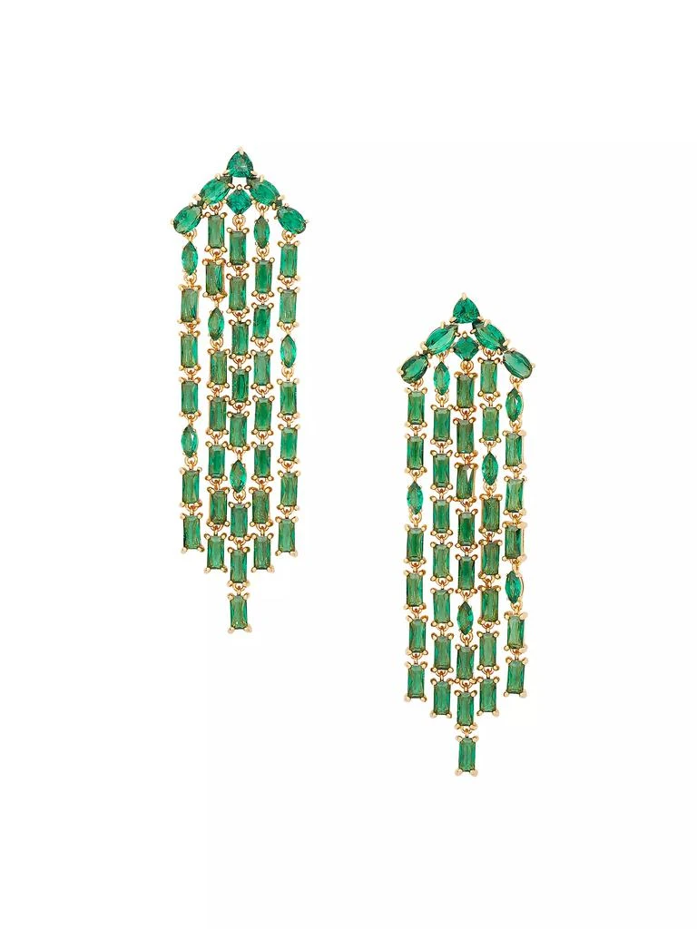 商品Kate Spade|Showtime Gold-Plated & Cubic Zirconia Fringe Earrings,价格¥446,第1张图片