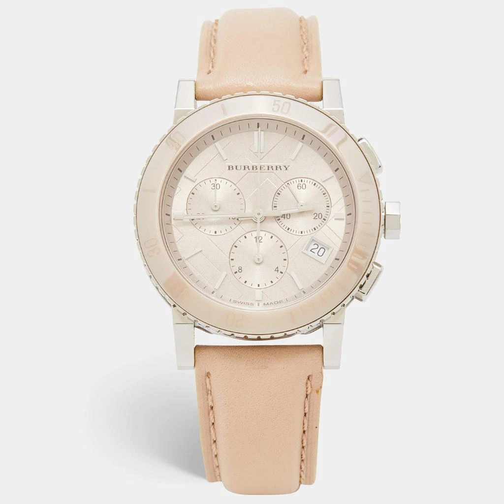 商品[二手商品] Burberry|Burberry Beige Stainless Steel Leather Classic BU9702 Women's Wristwatch 39 mm,价格¥1580,第1张图片