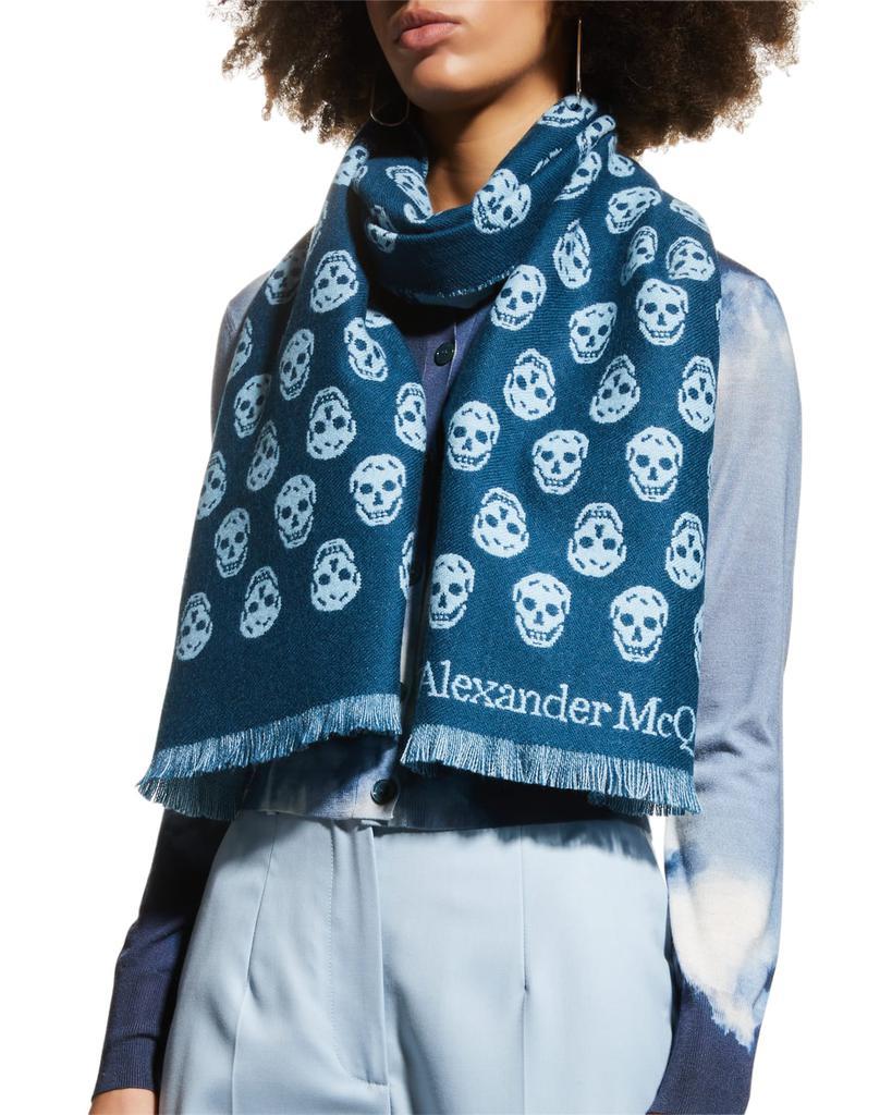 商品Alexander McQueen|Reversible Skull-Print Wool Scarf,价格¥1805,第1张图片