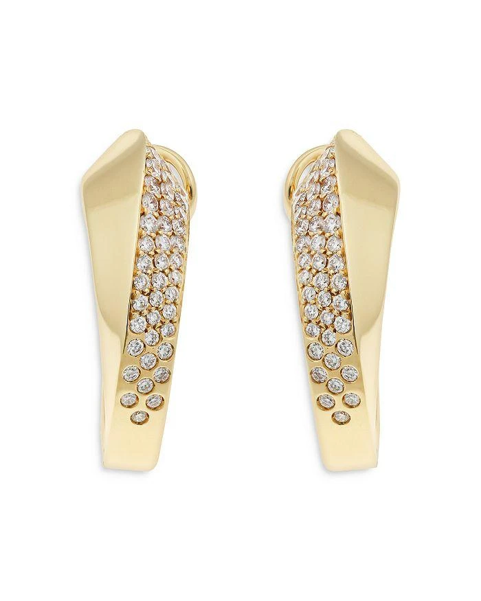 商品Crivelli|18K Yellow Gold Like Diamond Pavé Curved Hoop Earrings - Exclusive, Italy Campaign,价格¥58989,第1张图片详细描述