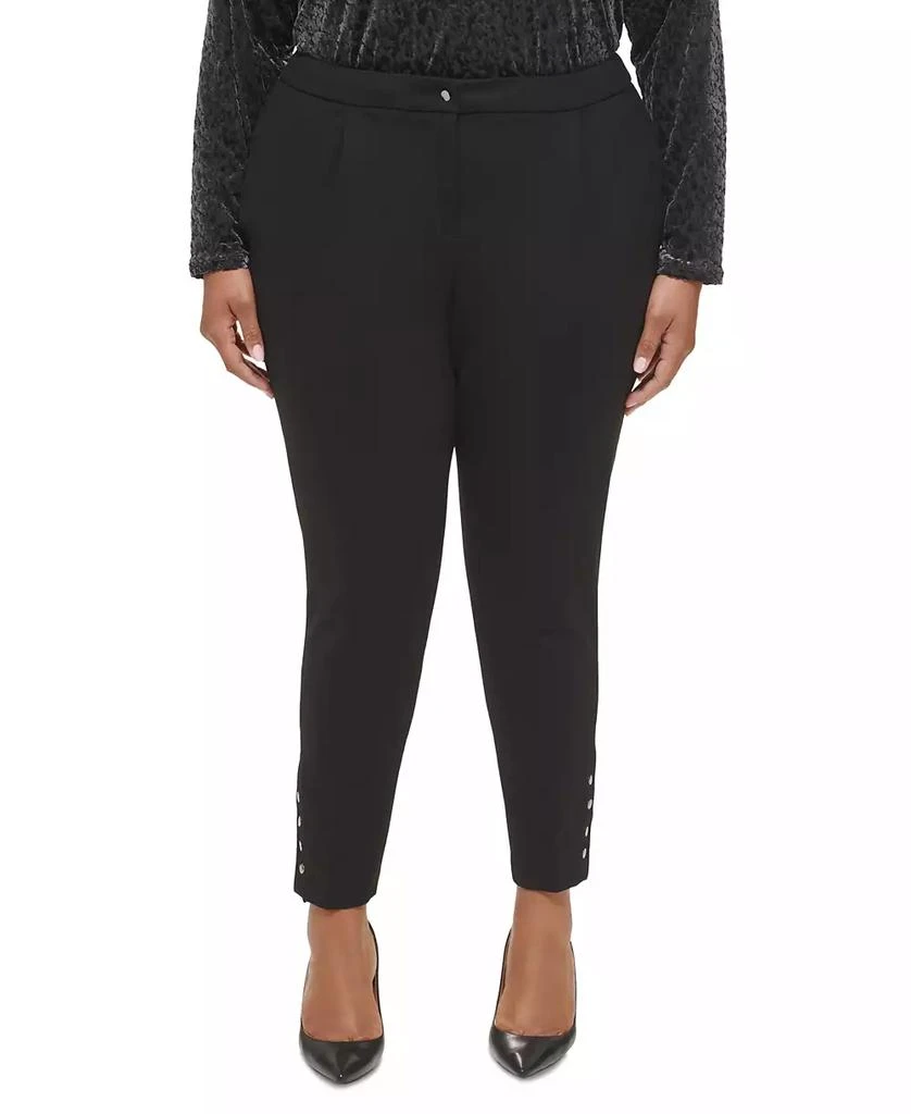 商品Calvin Klein|Plus Size Ponte Pleated Slim-Leg Pants,价格¥809,第1张图片
