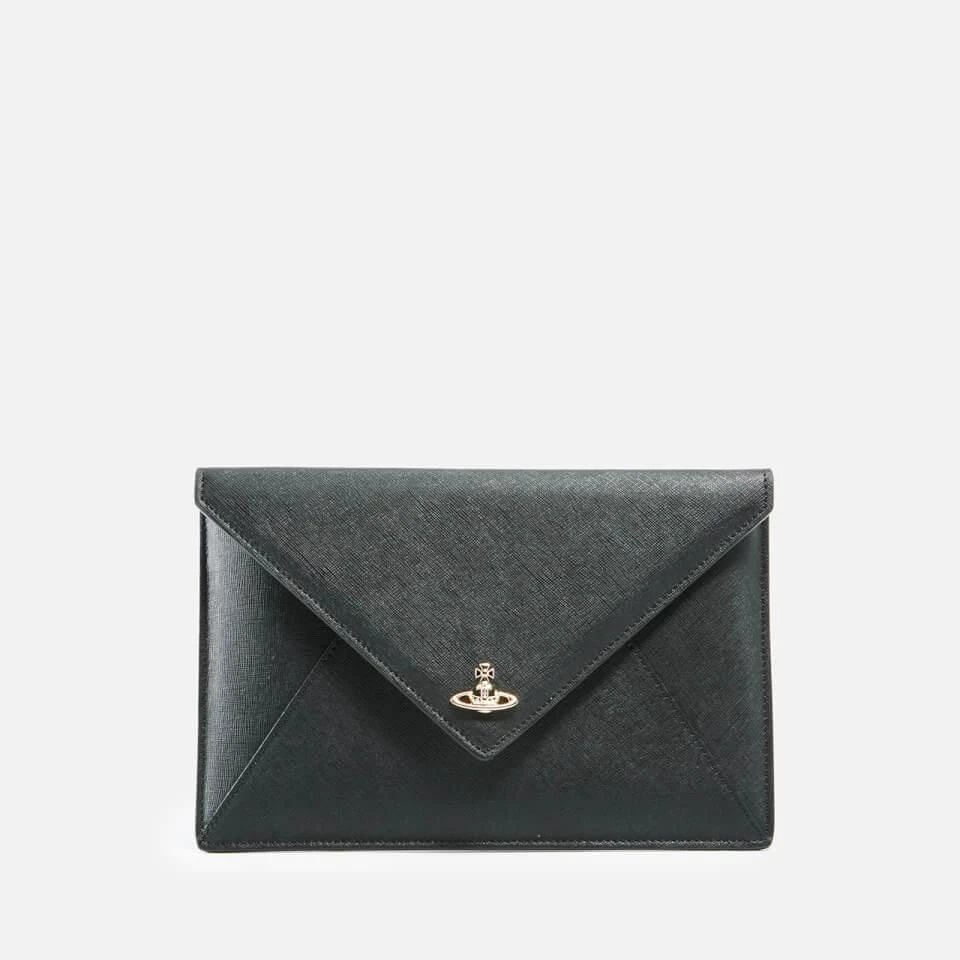 商品Vivienne Westwood|Vivienne Westwood Victoria Envelope Saffiano Leather Clutch Bag,价格¥958,第1张图片