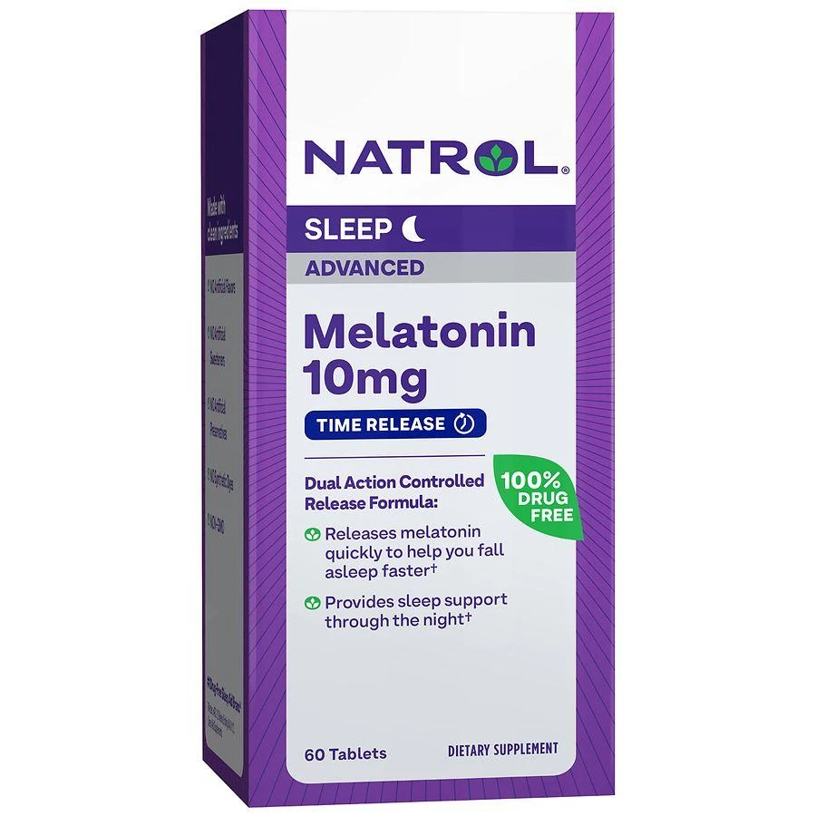 商品Natrol|Advanced Sleep Melatonin 10 mg Dietary Supplement Tablets,价格¥118,第1张图片