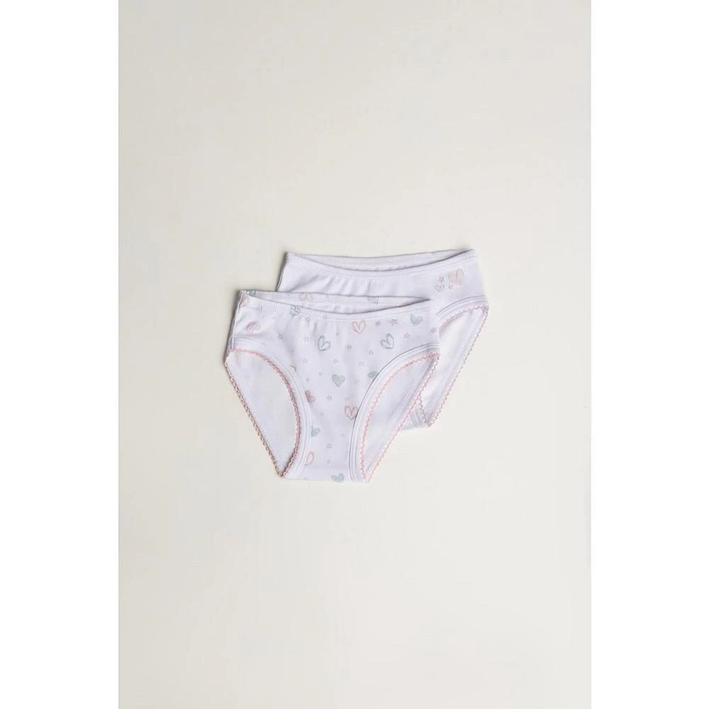 商品babycottons|Ultra Soft girl's peruvian pima cottons Hearts underwear 2 pack, with multi-prints for toddler,价格¥75,第1张图片