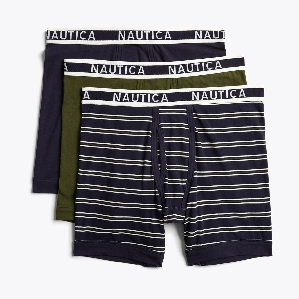 商品Nautica|Nautica Mens Stretch Boxer Briefs, 3-Pack,价格¥159,第1张图片